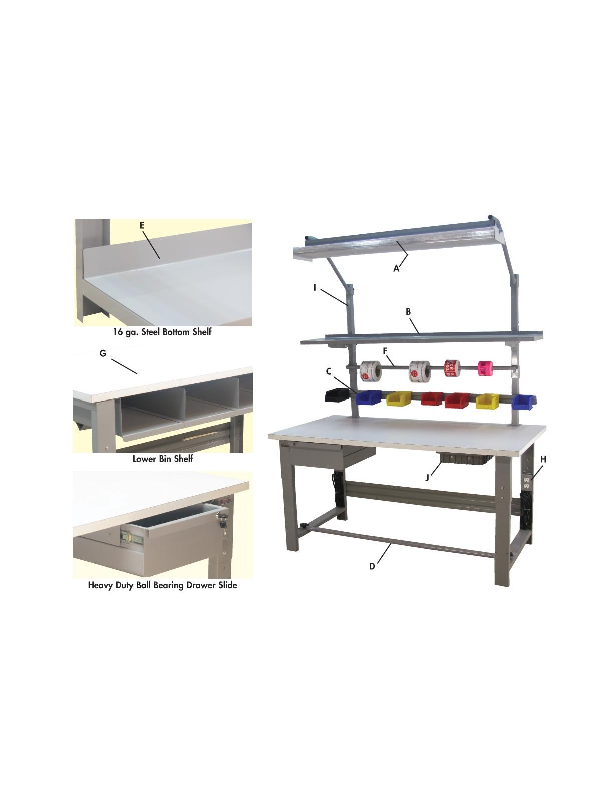1 600 Lb Capacity Roosevelt Series Workbench Options Motion